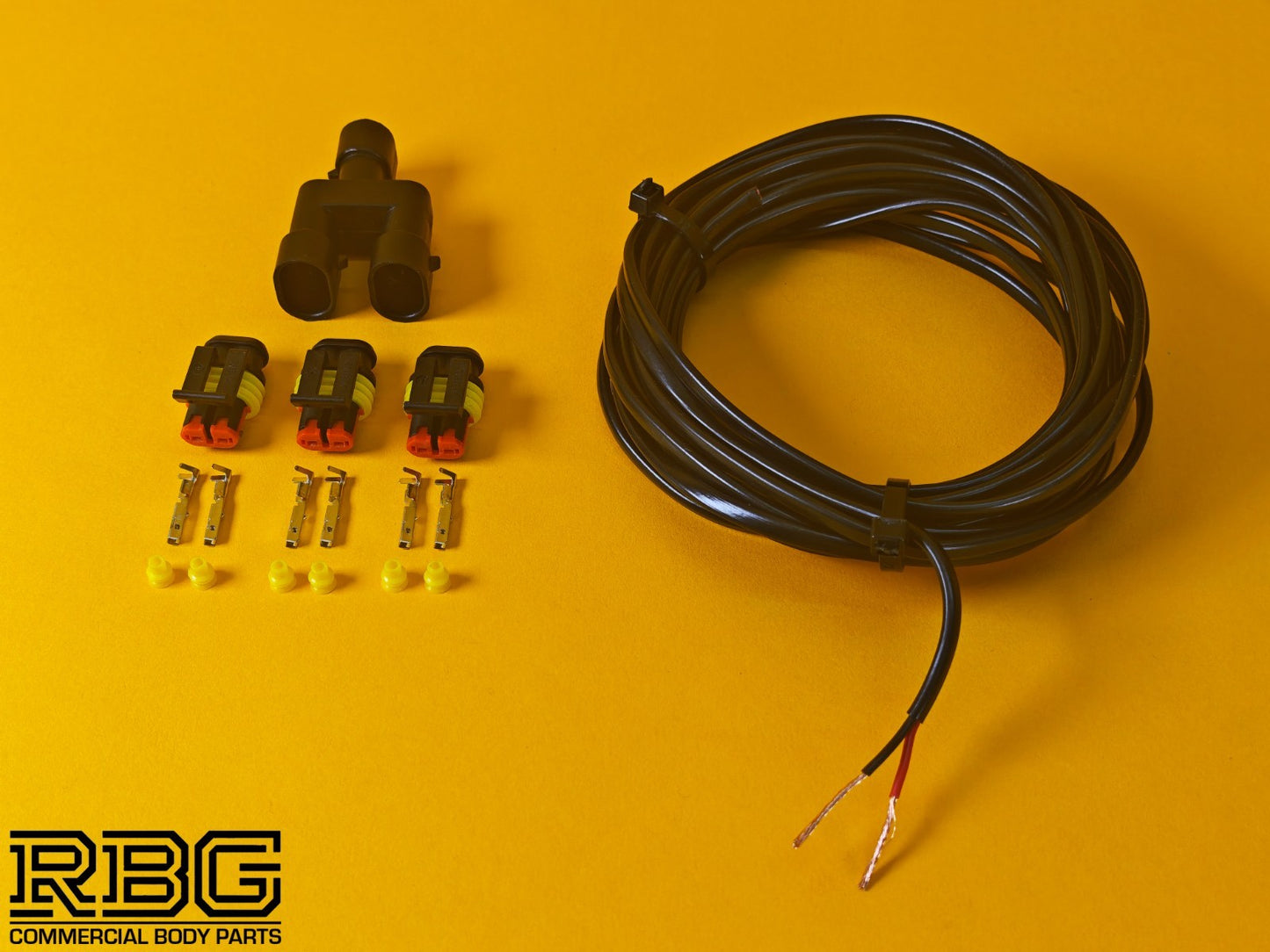 3 Way SuperSeal Splitter + 3Pc Connector Kit 2 Pin + 5m Cable SET Male Y Piece