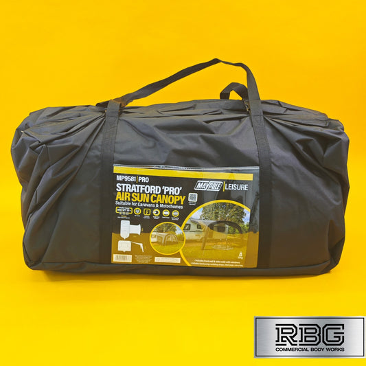 Stratford Air Sun Canopy PRO for Caravans Motorhomes H250cm, W400cm Black/Grey
