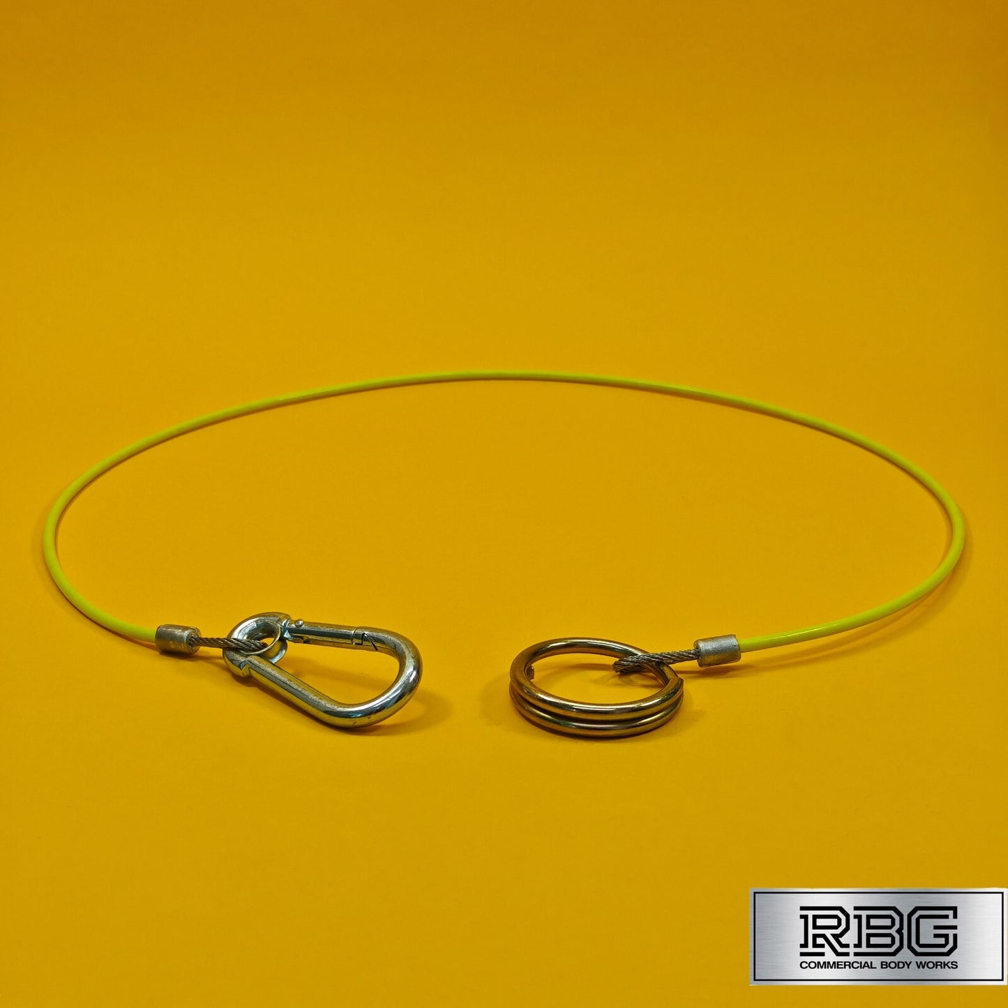 Breakaway Cable PVC Fluorescent Yellow 1mx3mm Trailer Caravan Safety Brake Cable