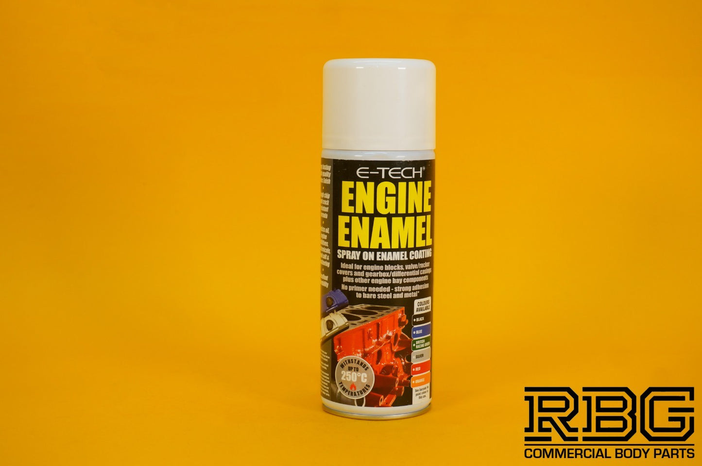 Engine Enamel Spray Coating ORANGE 400ml E-TECH Heat Resistant Paint Car Vehicle