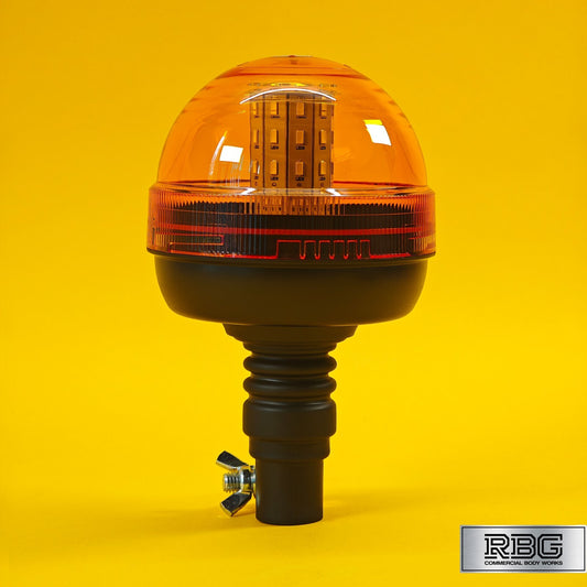Warning Beacon Light Amber Flexi Din 40 LED Flashing Pole Mount Rotating 12/24V