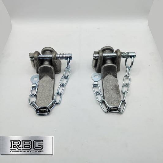 2x Tailboard Forket, Lug & SPRING LOADED Sword Pin & Chain Truck Trailer Drop