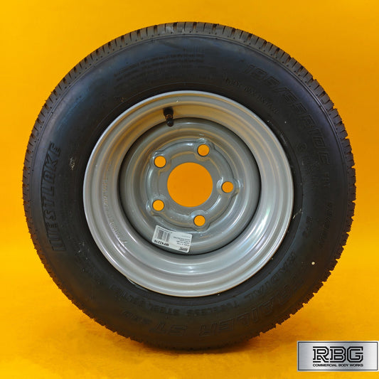 Wheel & Tyre 10″ 195/55R10C for Trailers 5 Stud 112mm PCD Silver Diameter 10″ UK