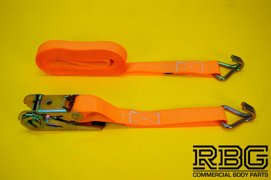 Ratchet Tie Down Strap 800kg 5m High-Vis Orange 25mm Recovery Lashing Cargo