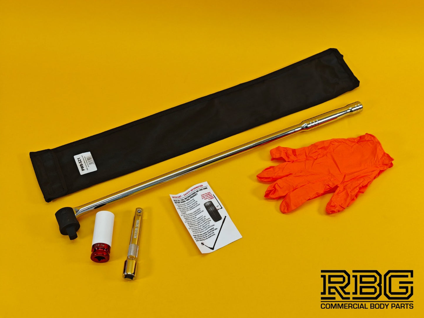 Vehicle Wheel Brace Kit 21mm Pro Sleeved Socket Protective Gloves Extension Bar