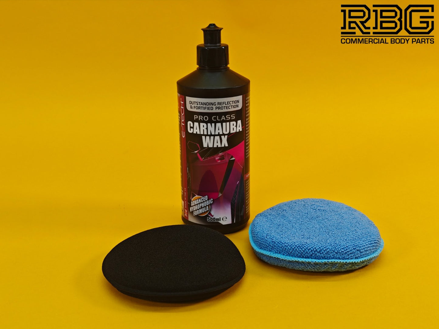 Pro Class Carnauba Wax, Applicator Kit & Microfibre Polishing Pad 500ml E-TECH