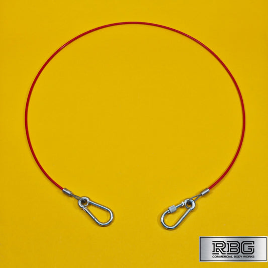 Breakaway Cable Red PVC 1m x 2mm for Trailer Caravan Carabiner Brake Cable UK