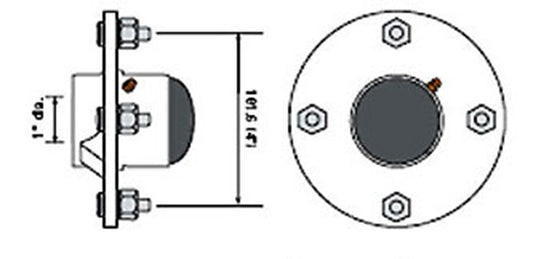 Trailer Wheel Hub 4" PCD Plastic Cap & Conical Nuts Taper Roller Hub for Trailer