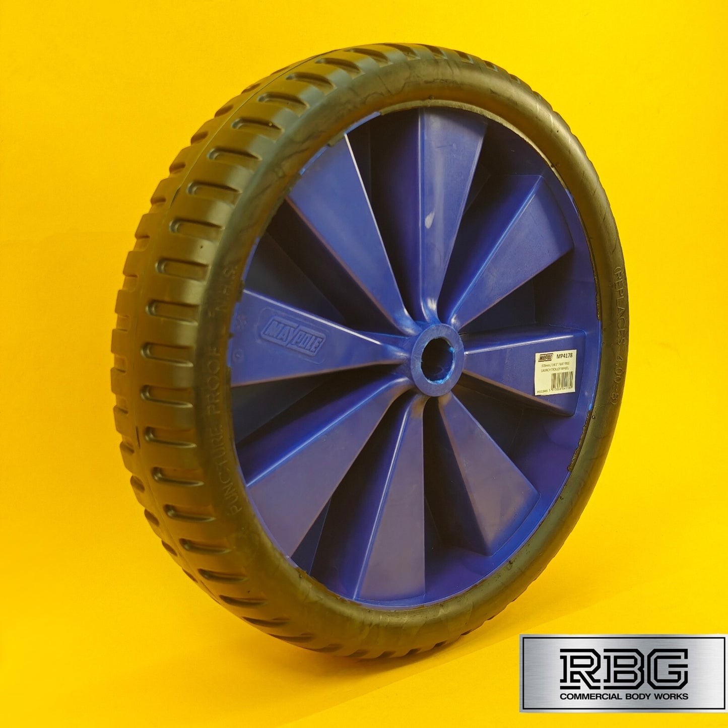 Launch Trolley Wheel 14.5″ 370mm Flat Free Boat Trailers Dinghy Puncture Proof