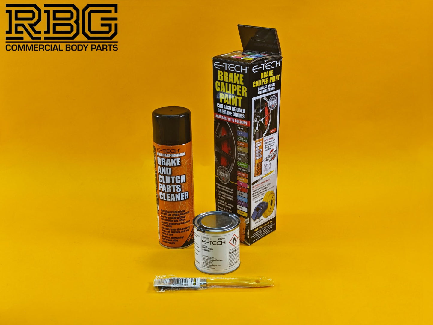 Brake Caliper Paint Kit MATT RED Paint + Cleaner + Brush E-TECH For Car Vehicle