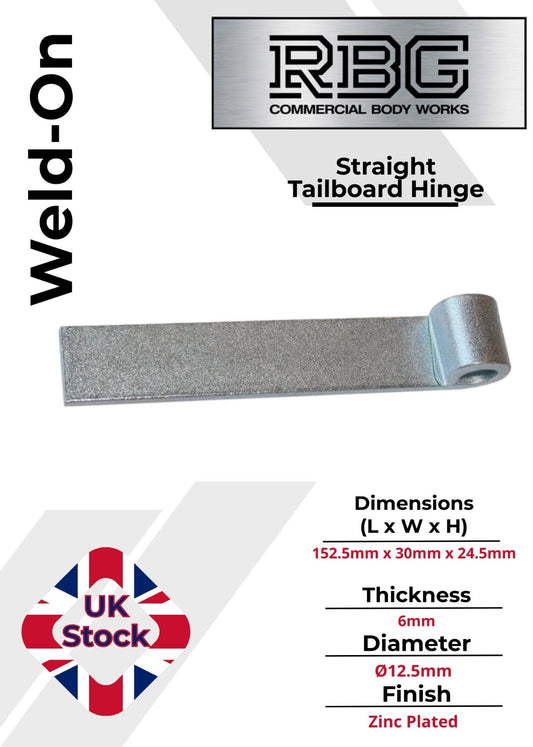 1x Straight Hinge & Gudgeon Pin Set ZP Trailer Truck Tipper Tailgate Dropside
