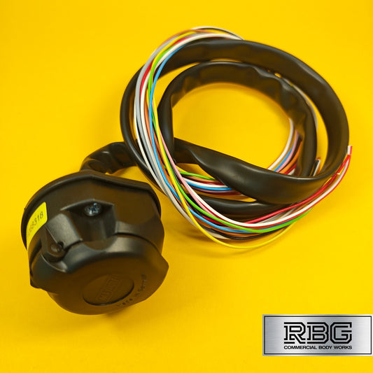 13 Pin Socket Assembly With 1.5m Pre-Wired Sheathed Cable Professional Towing UK