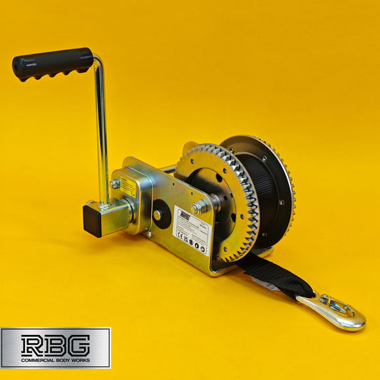 2500Lb Hand Winch + Strap & Hook 1100Kg Professional Clutch Brake Heavy Duty 7M