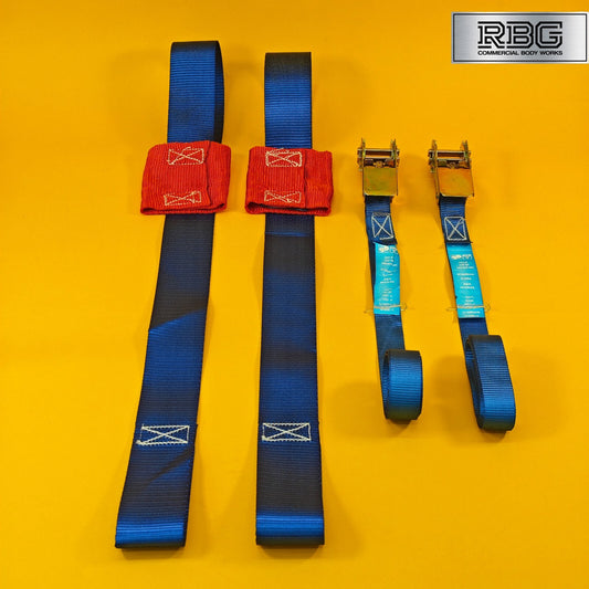 Strap Kit Motorcycle Ratchet Tie Down 25mm 2.1m Blue Trailer Handlebar Lashing