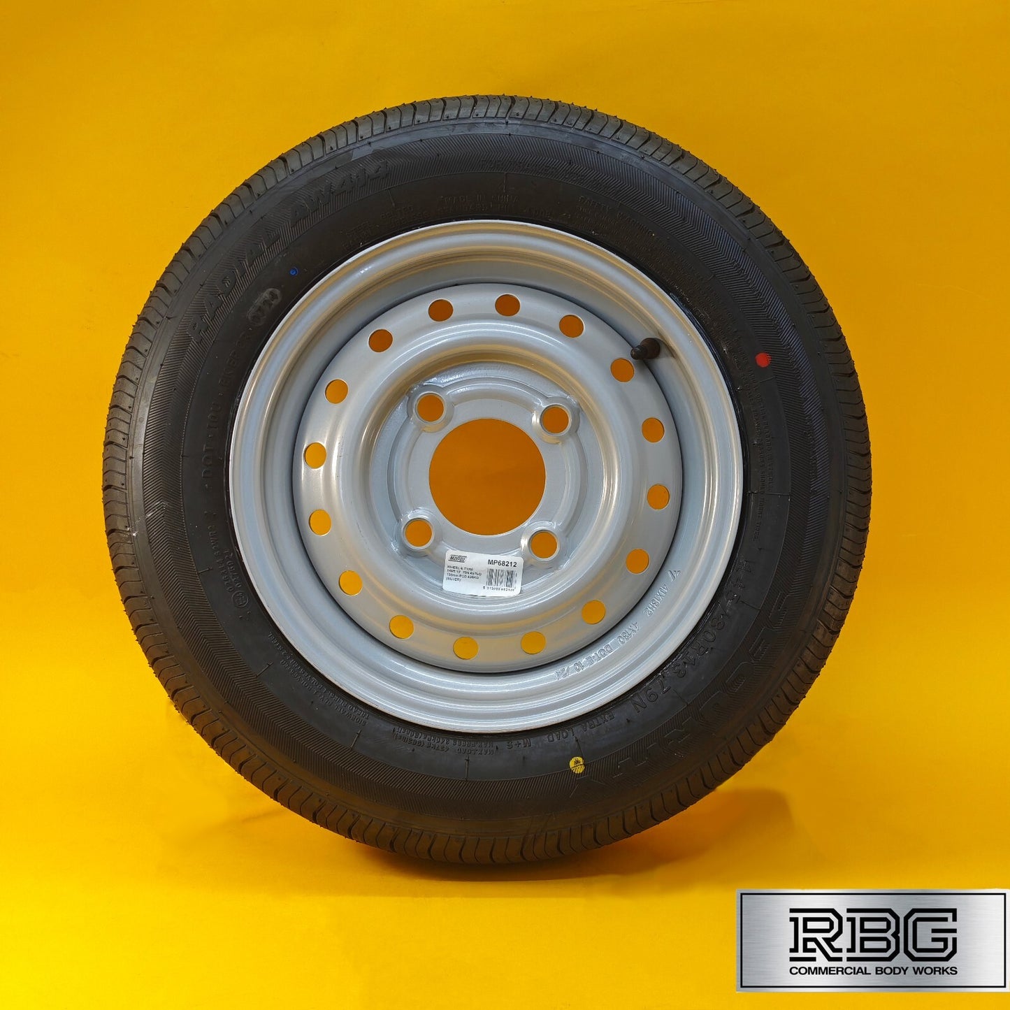 Wheel & Tyre 145/R13 for Maypole MP69193 & MP69213 Trailers 130mm PCD Silver UK