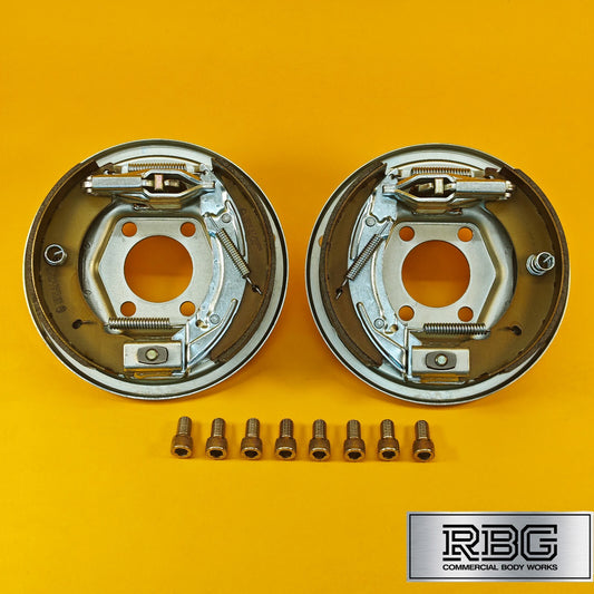 200x50mm Back Plates for Brake Drums Bolt On PAIR Knott Ifor Williams Trailers