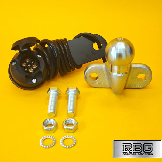 Tow Ball + Socket Assembly 12N 7 Pin 50mm Tow Hitch Silver E Approved Caravan UK