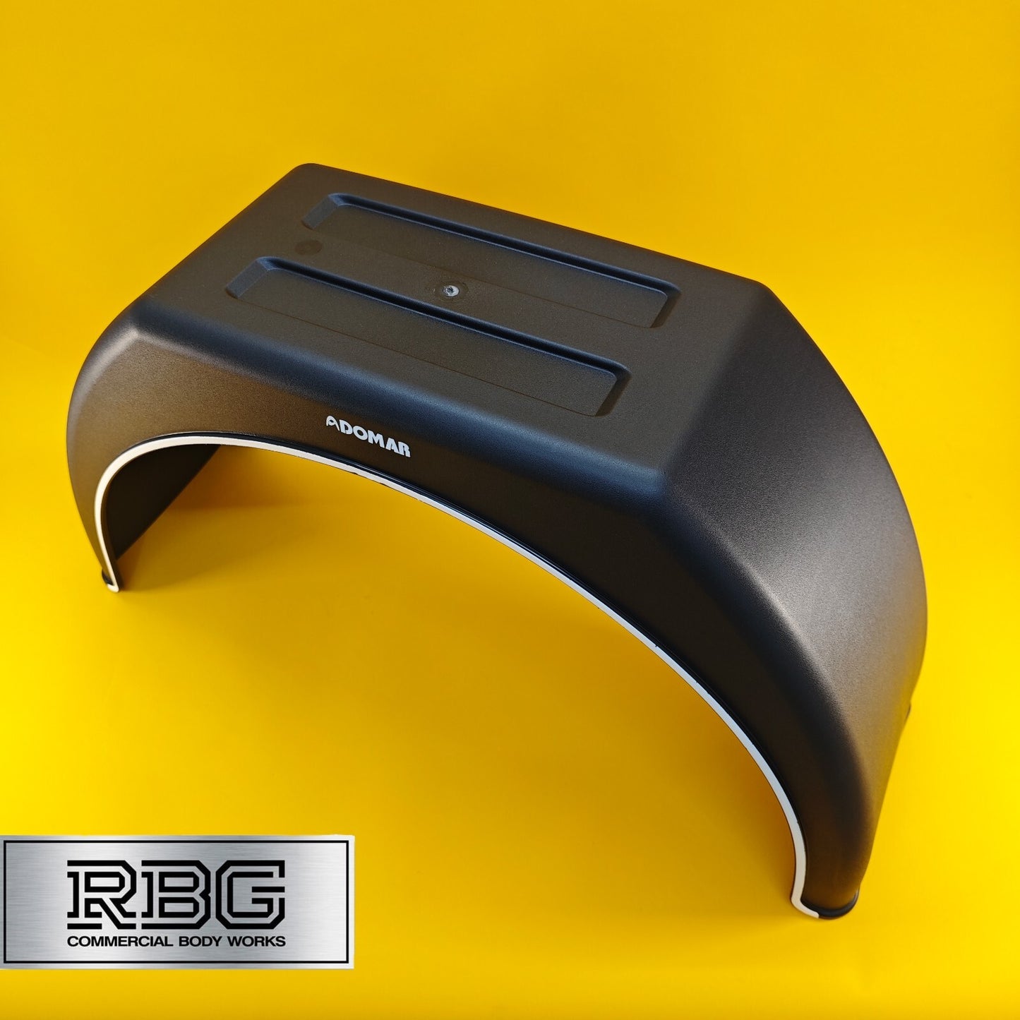 Single Wheel Mudguard Flat Top Plastic 880 x 260mm Black Mud Flap Domar Truck UK