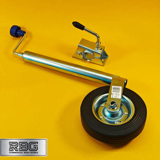 42mm Jockey Wheel + Clamp For Trailer / Caravan 100Kg Standard Duty 480-750mm UK