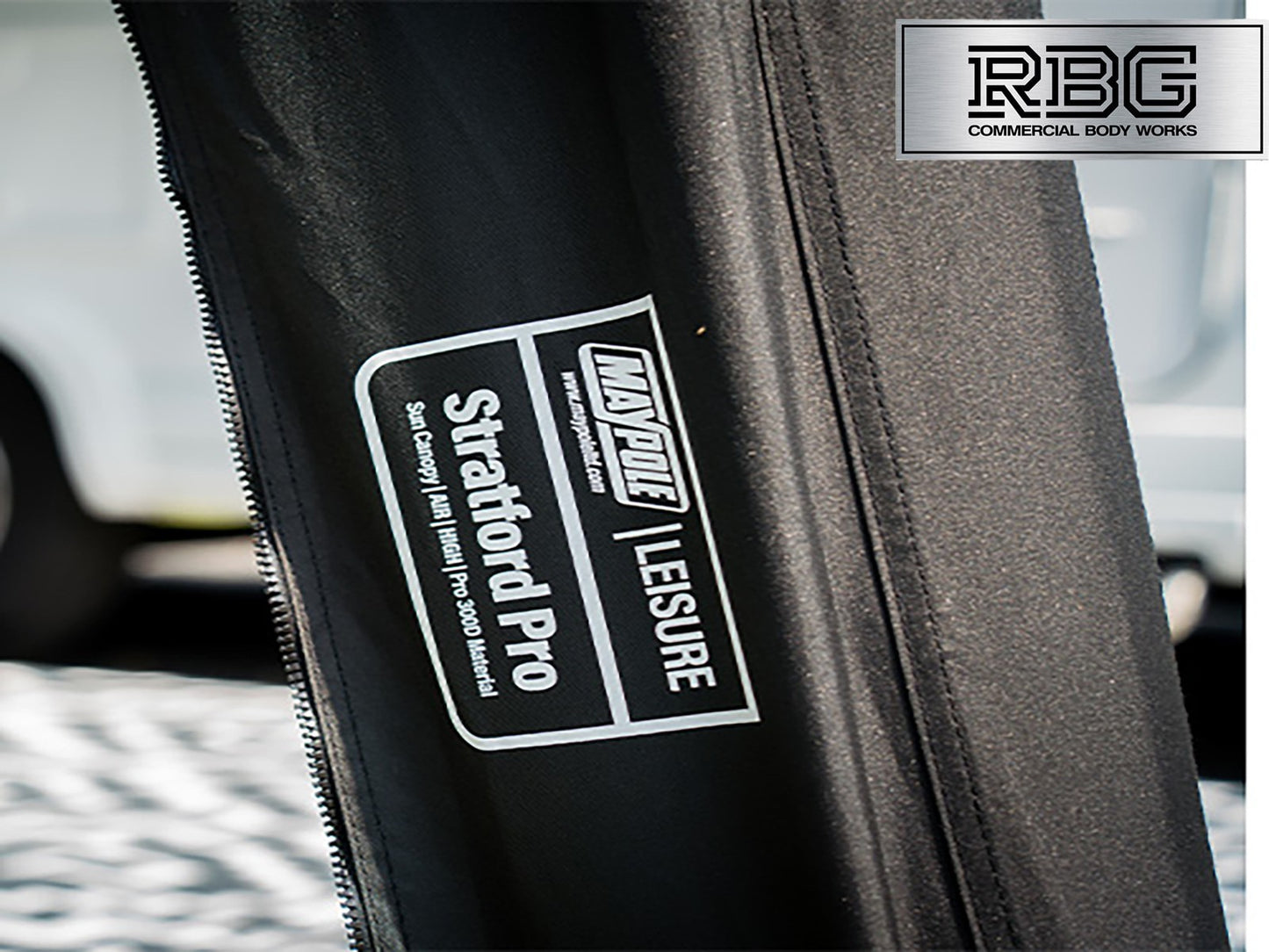 Stratford Air Sun Canopy PRO for Caravans Motorhomes H250cm, W400cm Black/Grey