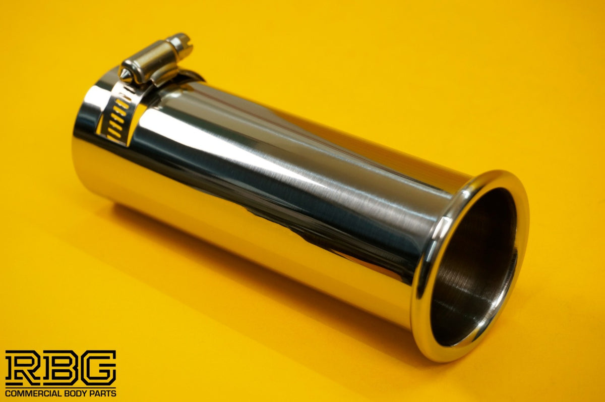 Rolled End Exhaust Tip Stainless Steel Round Tailpipe 36mm-46mm Fitting Range