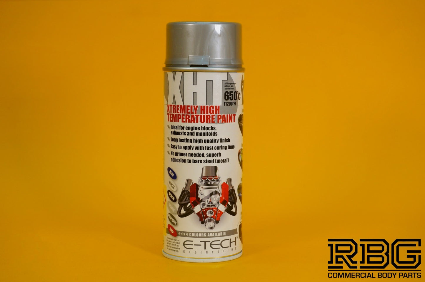 Extremely High Temperature Paint SILVER 400ml E-TECH XHT for Car Engine Exhaust