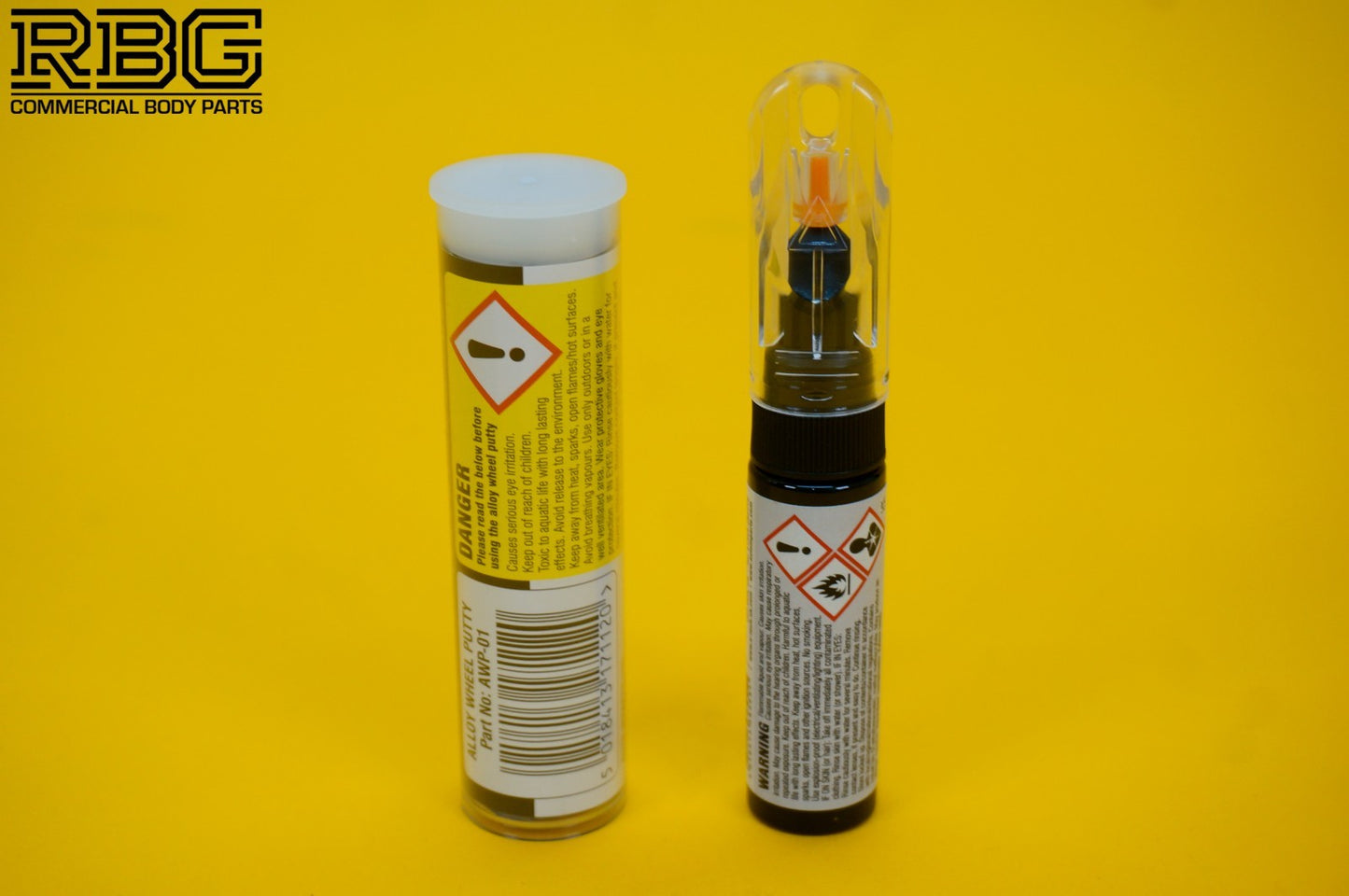 Alloy Wheel Paint Touch-Up Stick BLACK + Repair Putty Filler 10cm Tube E-TECH