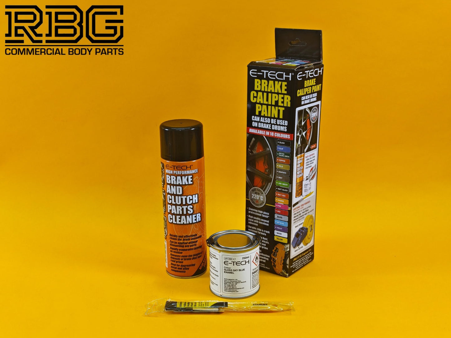Brake Caliper Paint Kit GLOSS SKY BLUE Paint + Cleaner + Brush E-TECH UK