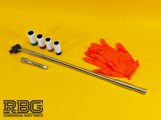 Vehicle Wheel Brace Kit 17,19,21,22mm Pro Sleeved Socket Protective Gloves UK