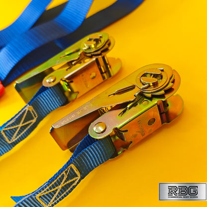 Strap Kit Motorcycle Ratchet Tie Down 25mm 2.1m Blue Trailer Handlebar Lashing