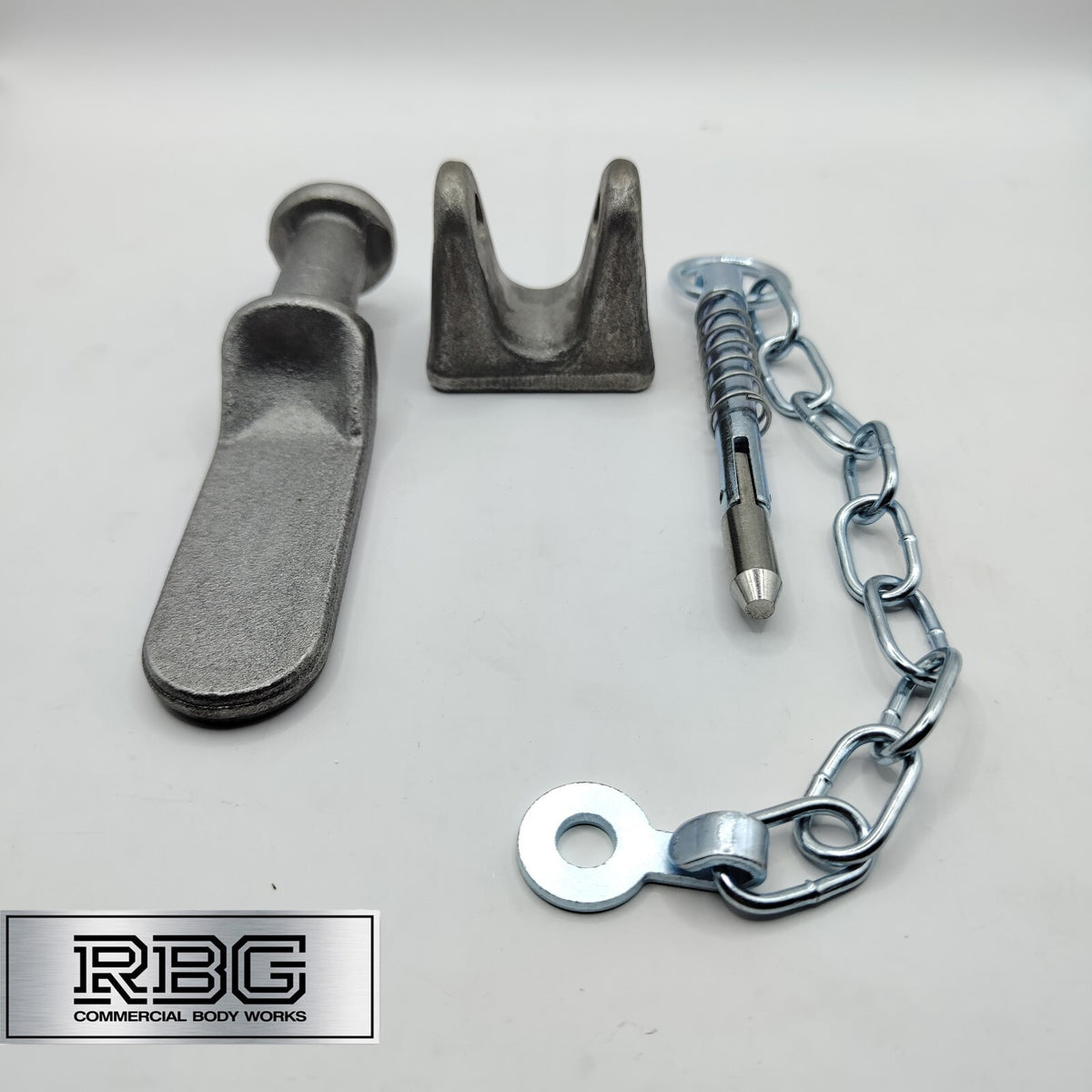2x Tailboard Forket, Lug & SPRING LOADED Sword Pin & Chain Truck Trailer Drop