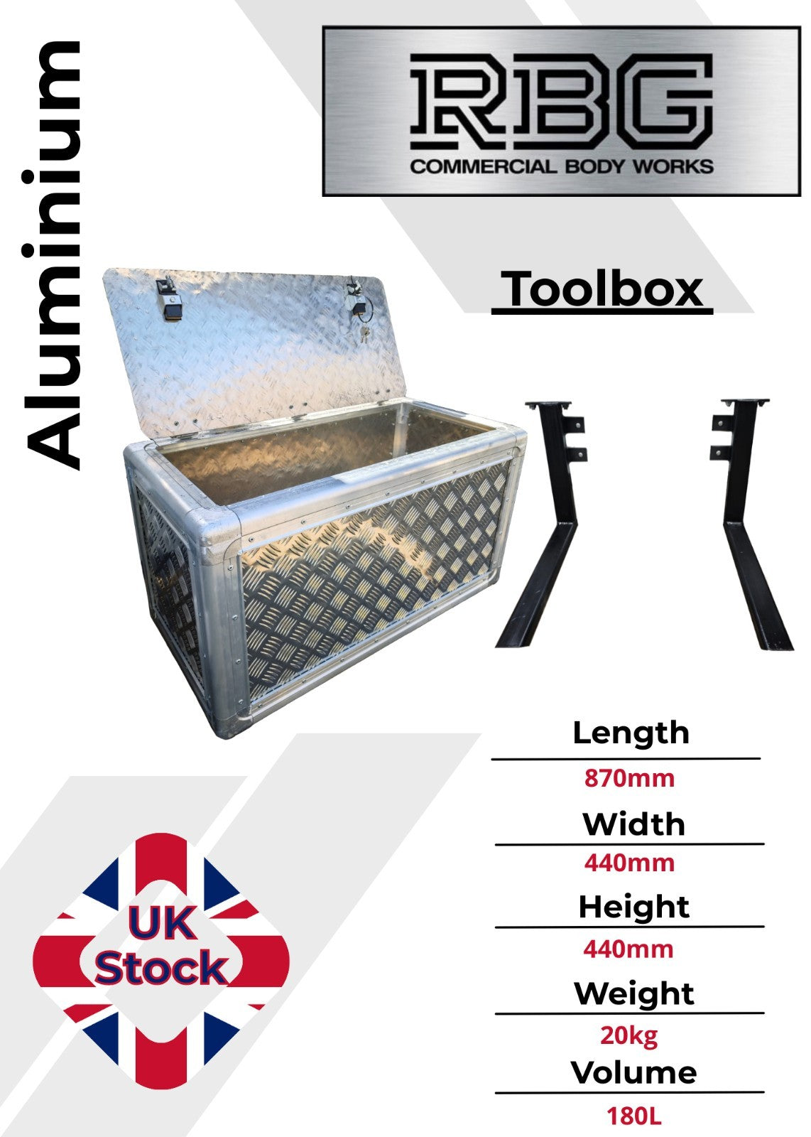 Aluminium Toolbox Storage Box Lockable - Ford Transit Trucks ##FREE POSTAGE!!!##