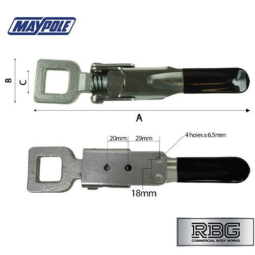 1x Over Centre Latch Clamp Spring Loaded for Brian James & other Trailers Ramps