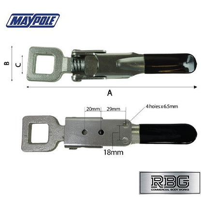 1x Over Centre Latch Clamp Spring Loaded for Brian James & other Trailers Ramps