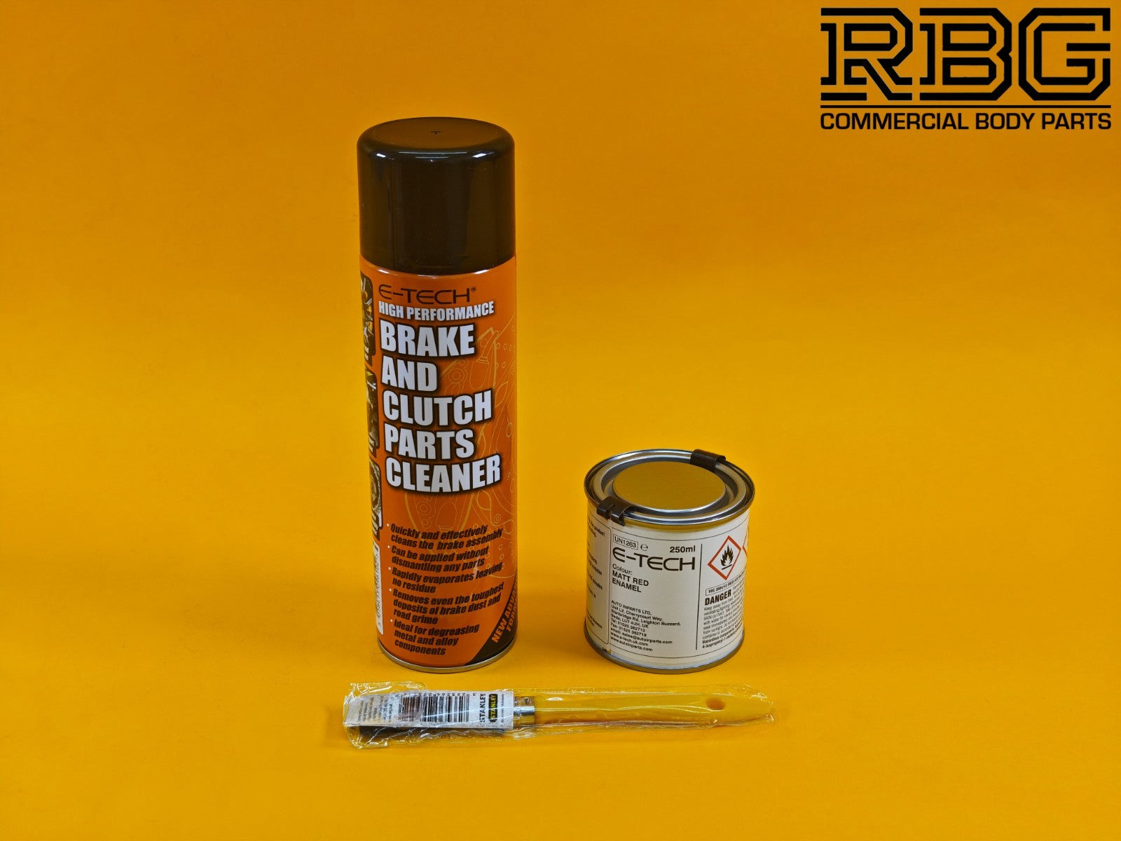 Brake Caliper Paint Kit MATT RED Paint + Cleaner + Brush E-TECH For Car Vehicle