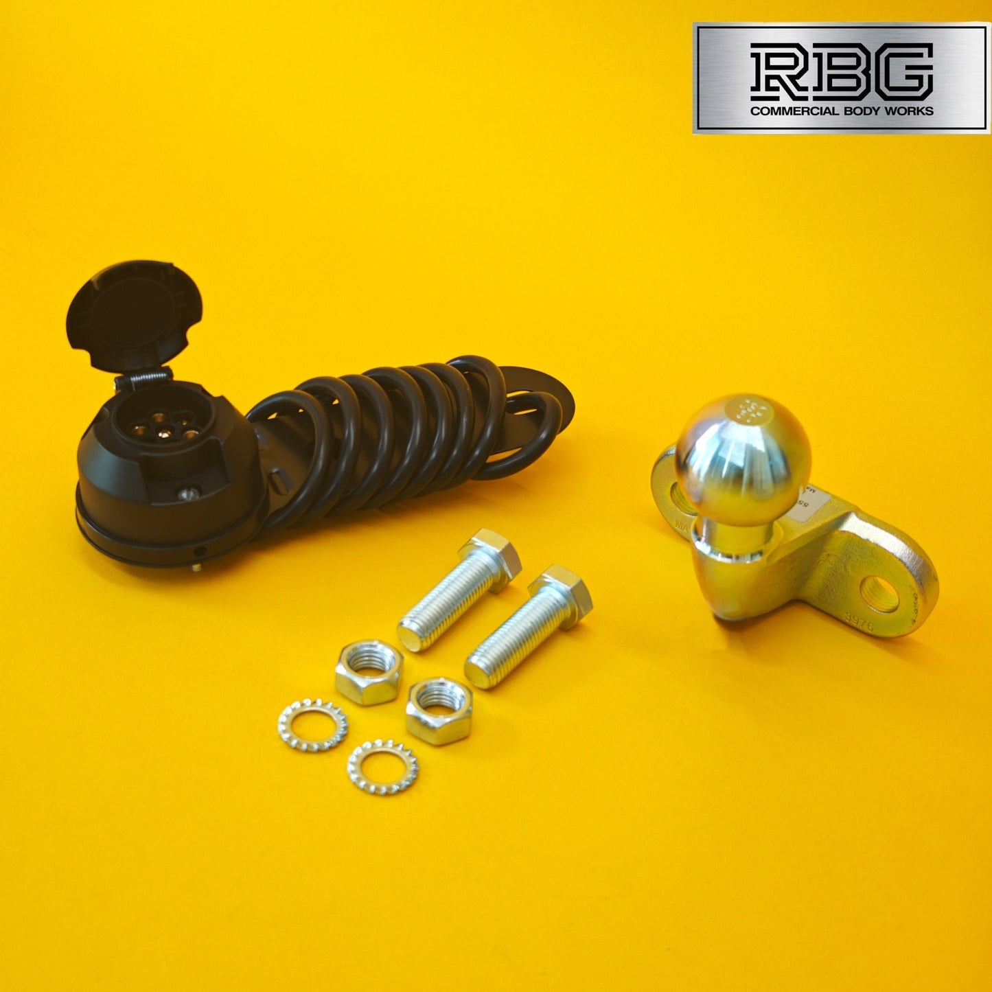 Tow Ball + Socket Assembly 12N 7 Pin 50mm Tow Hitch Gold E Approved Caravan UK