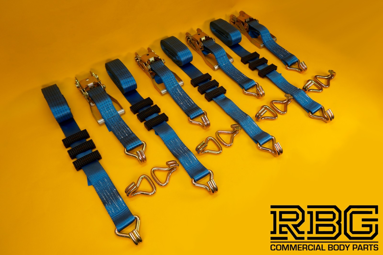 Tie Down Ratchet Strap Recovery 5Ton Over Wheel High-Visibility Blue SET 4Pcs