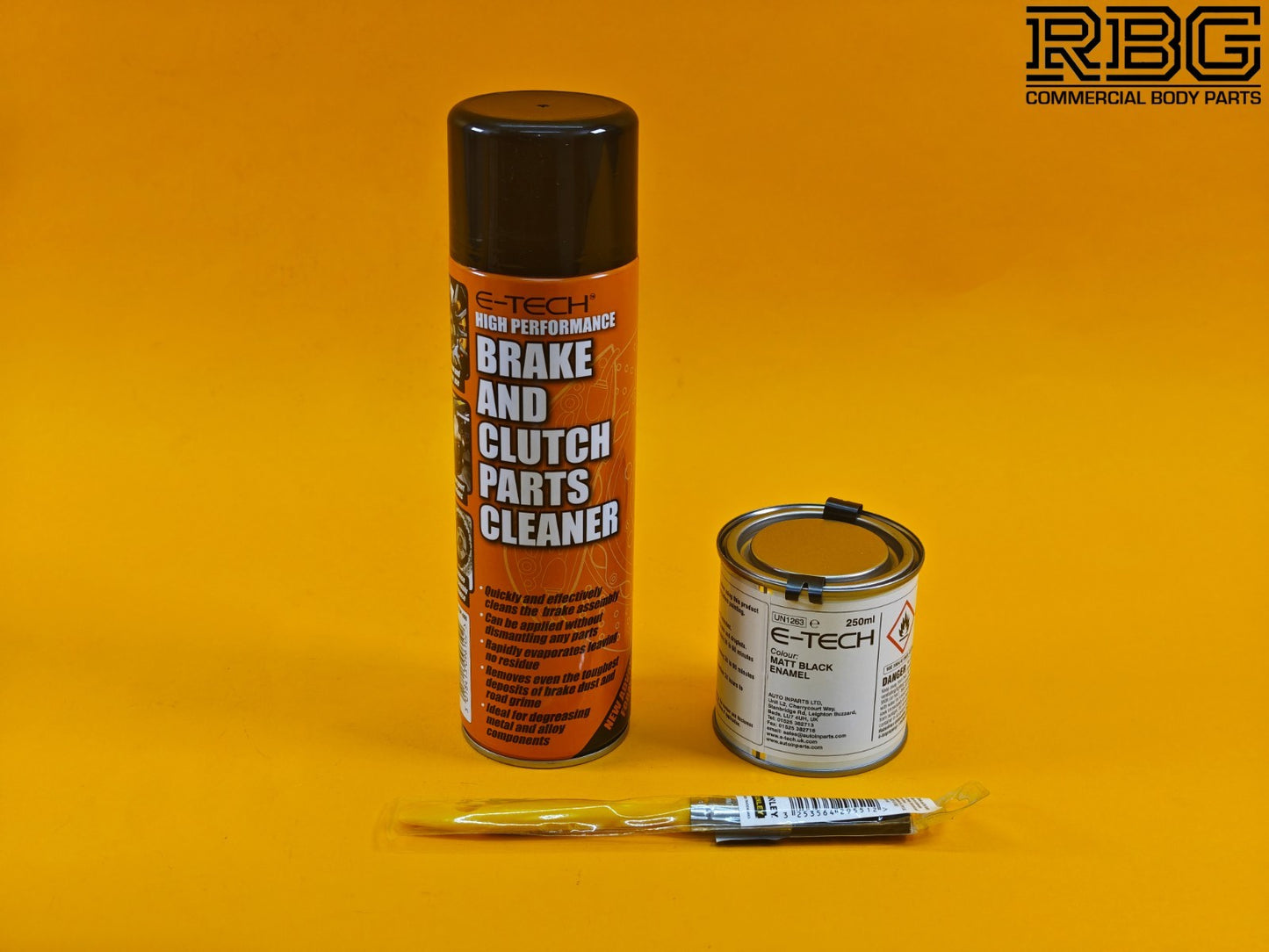 Brake Caliper Paint Kit MATT BLACK Paint + Cleaner + Brush E-TECH Car Vehicle UK