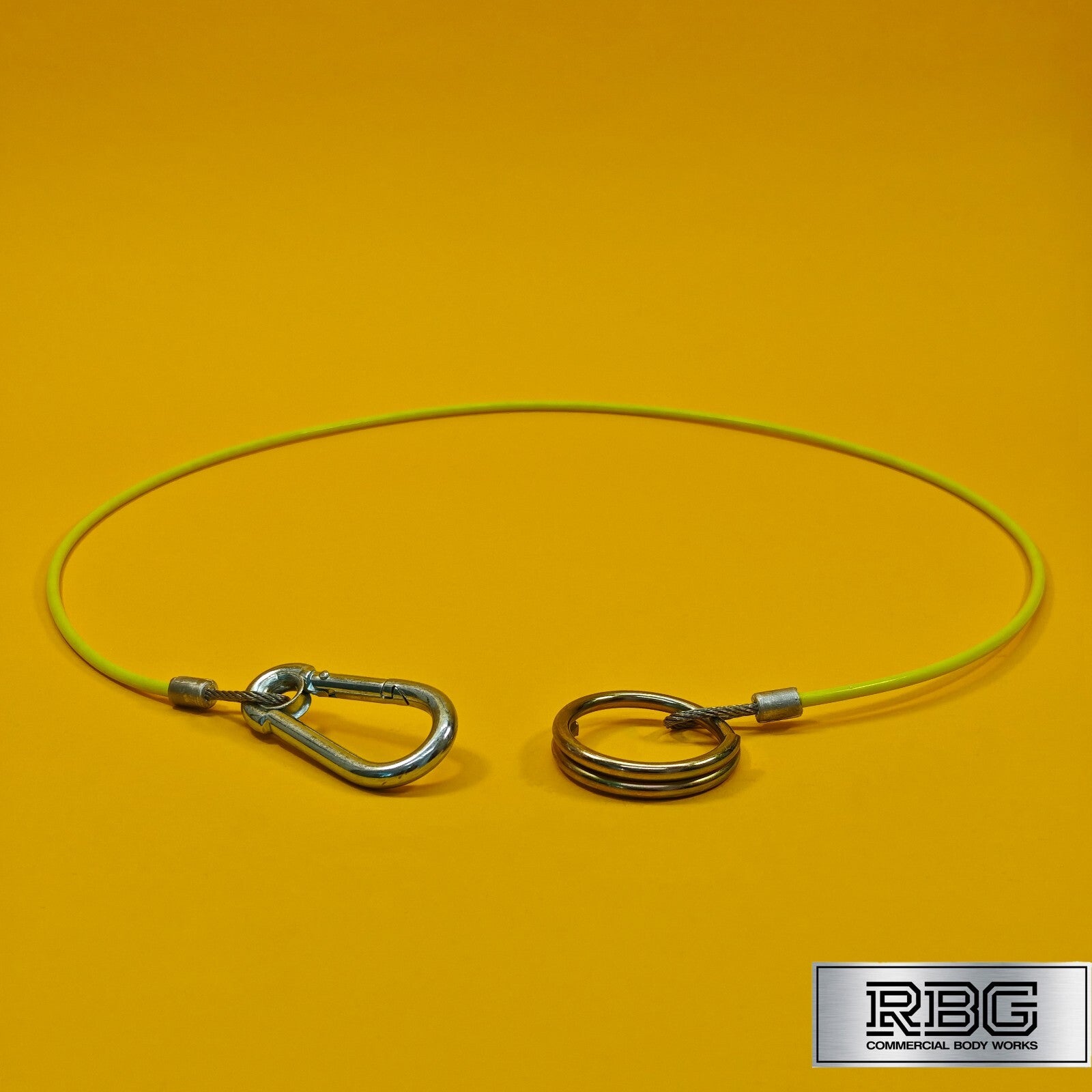 Breakaway Cable PVC Fluorescent Yellow 1mx3mm Trailer Caravan Safety Brake Cable