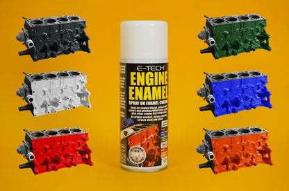 Engine Enamel Spray Coating VARIOUS COLOURS 400ml E-TECH Heat Resistant Paint