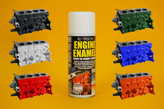 Engine Enamel Spray Coating VARIOUS COLOURS 400ml E-TECH Heat Resistant Paint