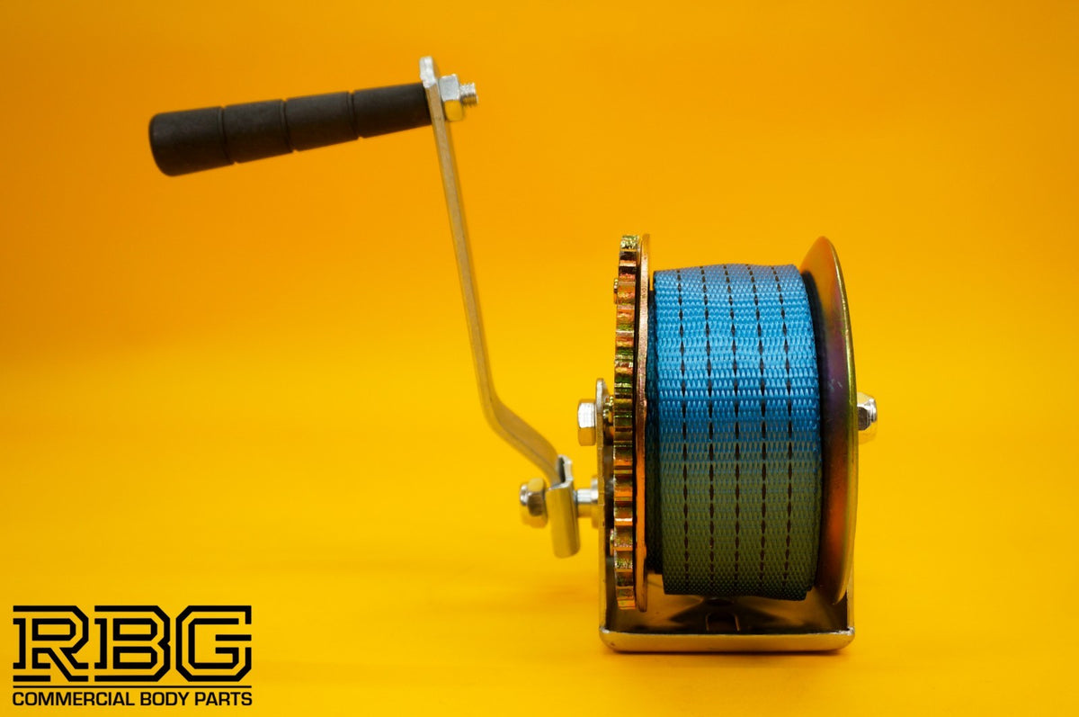 Manual Hand Winch 1200lb + Strap 7m & Hook Trailer Caravan Boat Recovery Marine
