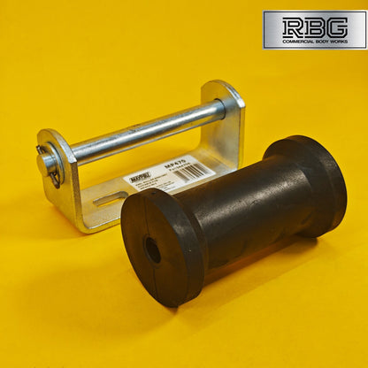 Keel Roller + Bracket 16mm Bore for Boat Trailers Flat Non-Marking Polyurethane