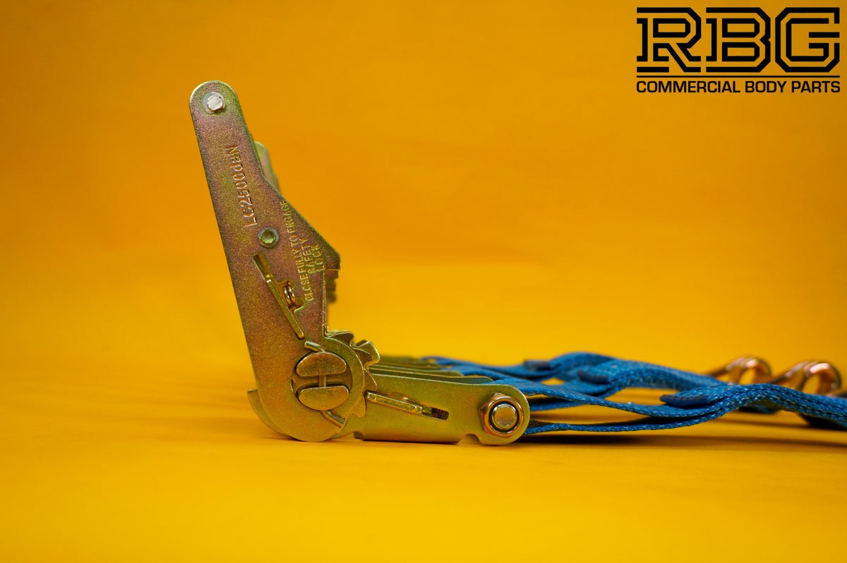 Axle Recovery Strap 1mx50mm + 4x Tie Down Ratchet Strap 4mx50mm 5Ton Lashing