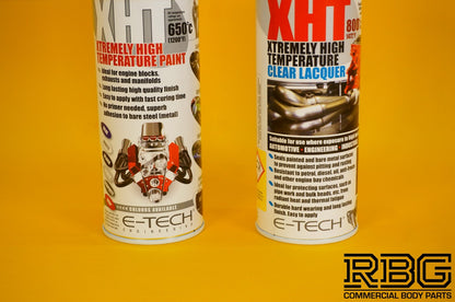 Extremely High Temperature Paint GRAPHITE + CLEAR COAT LACQUER 400ml E-TECH XHT