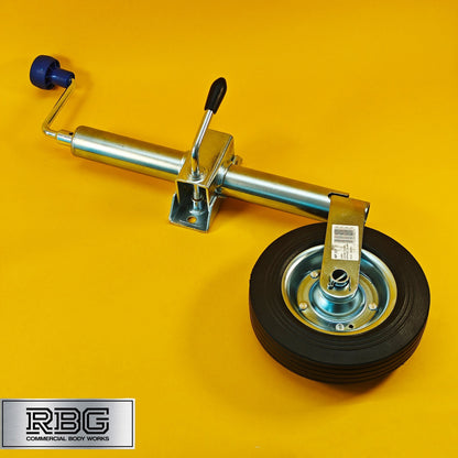 42mm Jockey Wheel + Clamp For Trailer / Caravan 100Kg Standard Duty 480-750mm UK