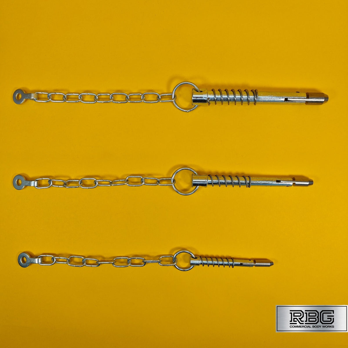 Sword Pin and Chain Spring Loaded, Retaining Cotter Pin 9.5mm; 12.5mm; 16mm.