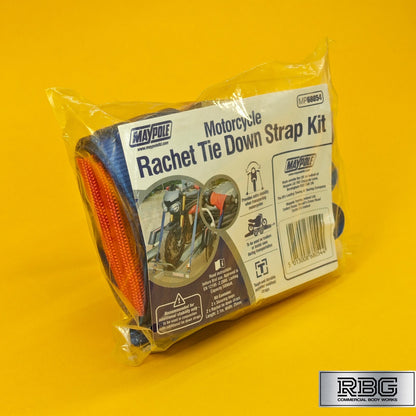 Strap Kit Motorcycle Ratchet Tie Down 25mm 2.1m Blue Trailer Handlebar Lashing