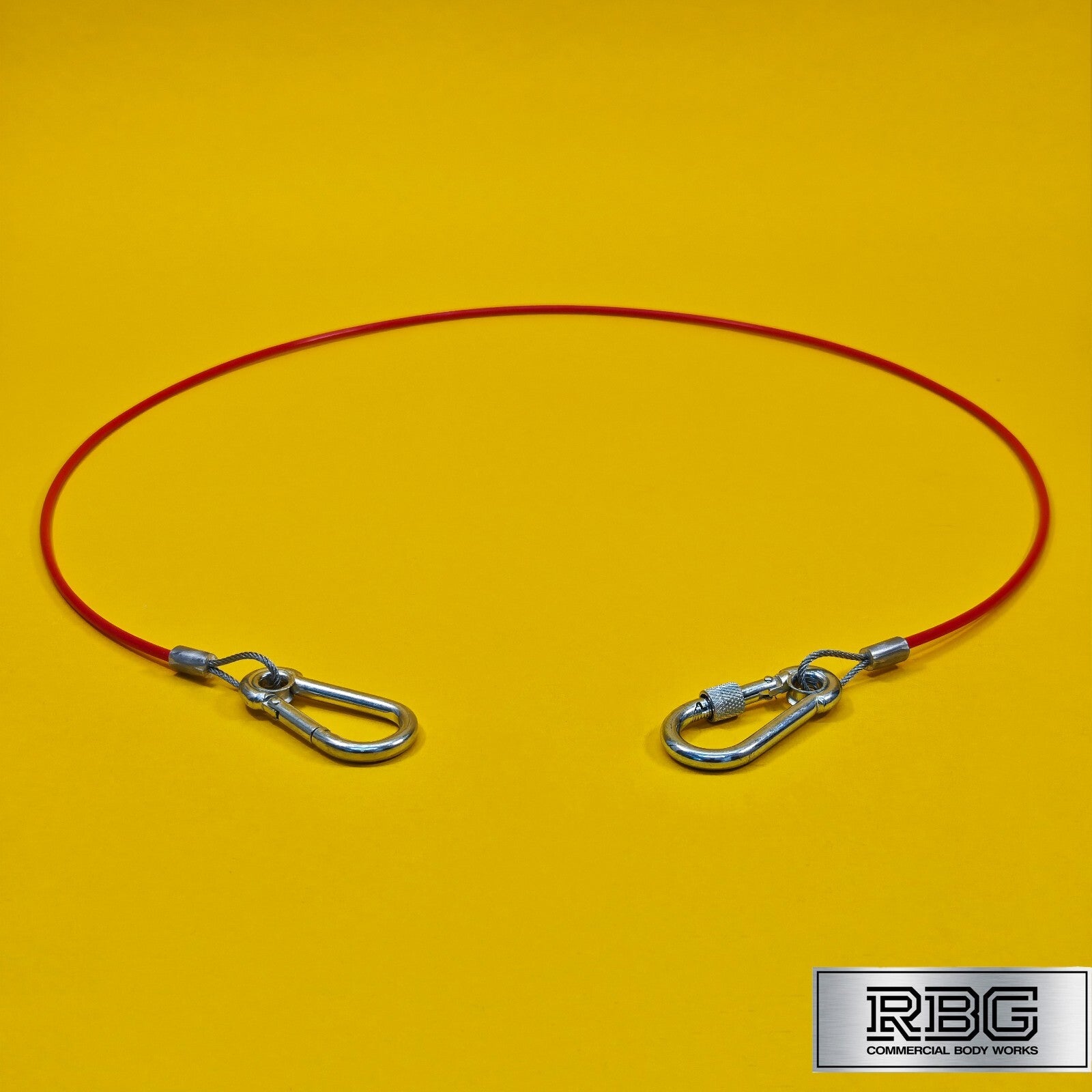 Breakaway Cable Red PVC 1m x 2mm for Trailer Caravan Carabiner Brake Cable UK