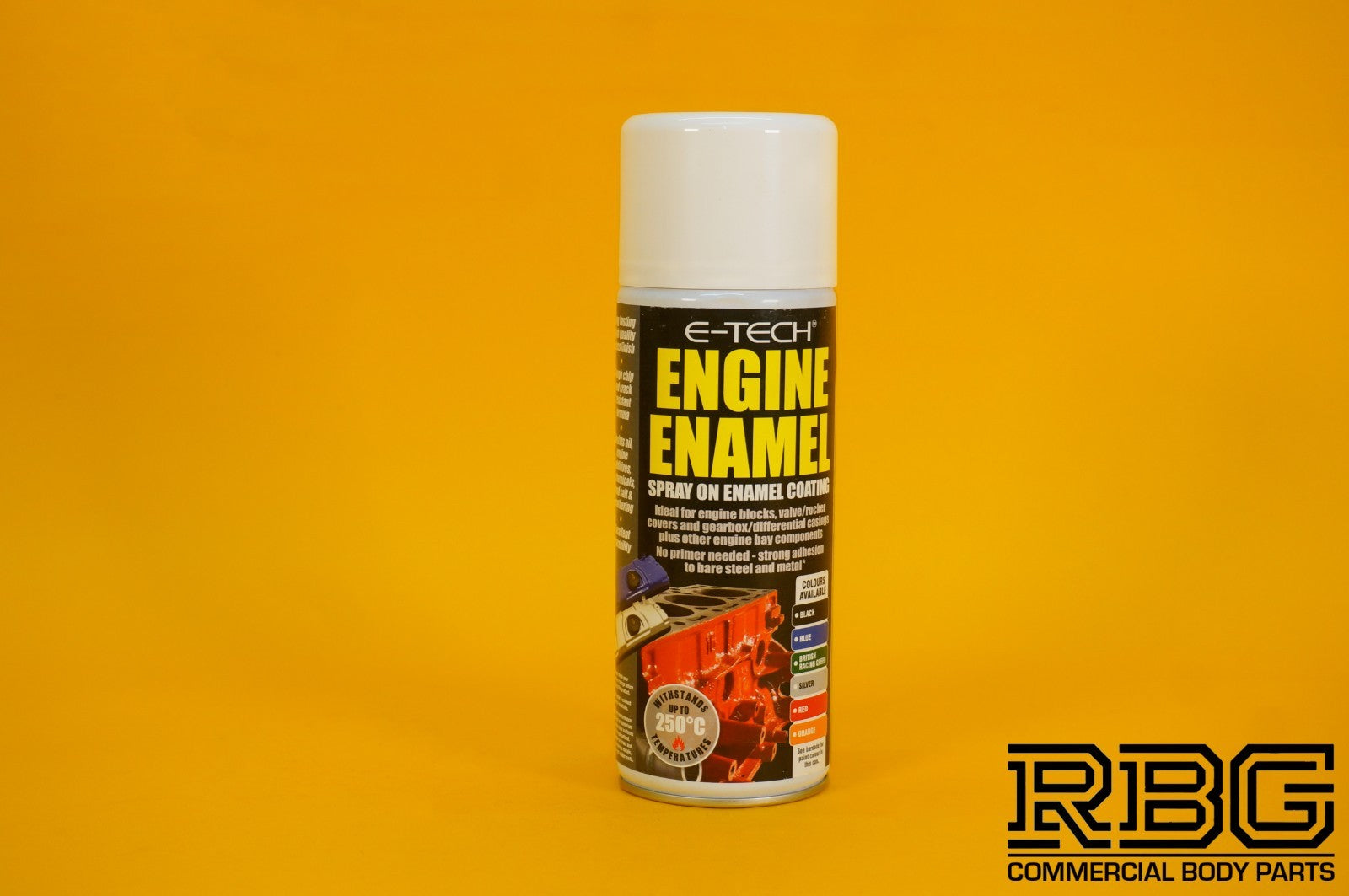 Engine Enamel Spray Coating ORANGE 400ml E-TECH Heat Resistant Paint Car Vehicle